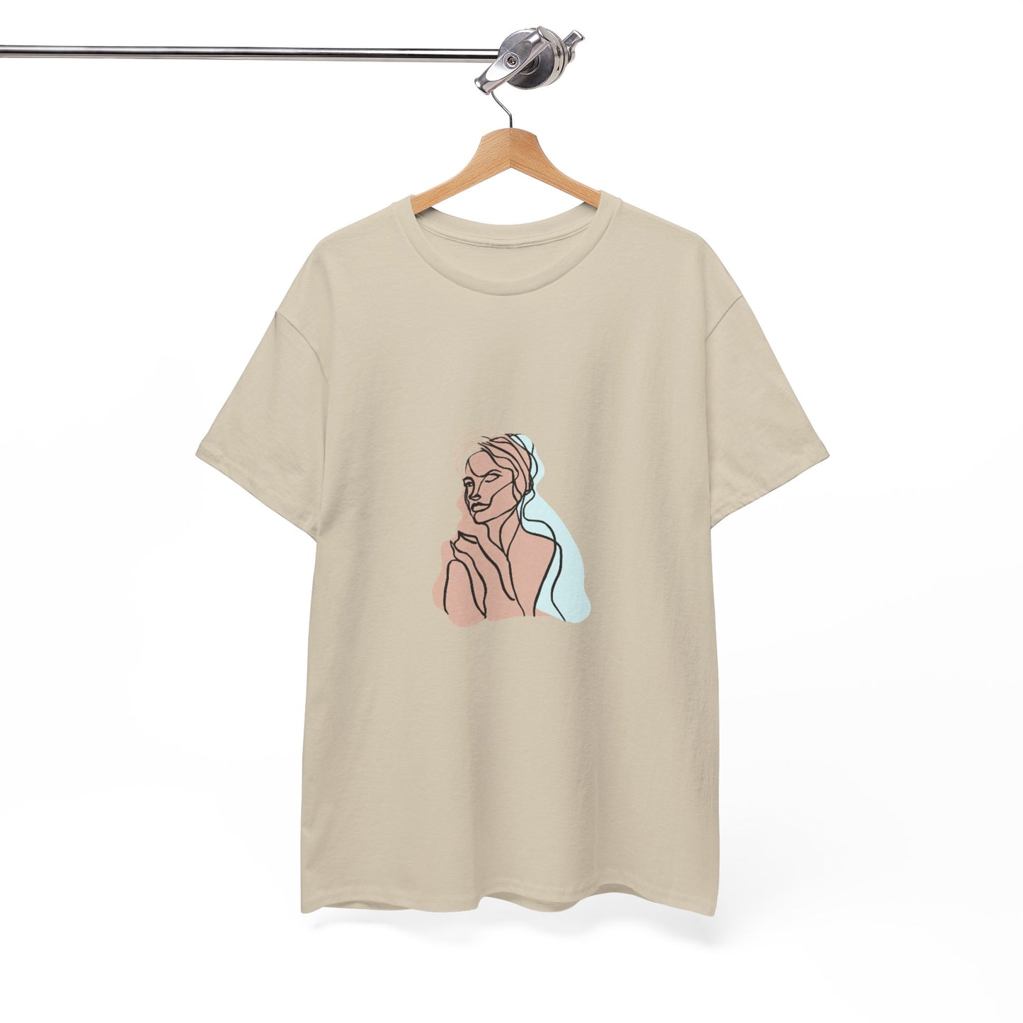Minimal Line Art Woman Tee - Elegant Abstract Portrait Graphic T-Shirt