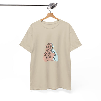Minimal Line Art Woman Tee - Elegant Abstract Portrait Graphic T-Shirt