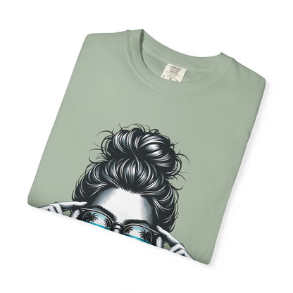 Messy Bun Cool Sunglasses Graphic T-Shirt