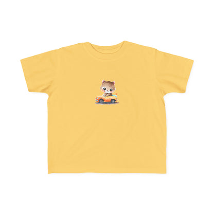 Toddler Tee — Cute Kitten Driving Toy Car Graphic Kids Shirt