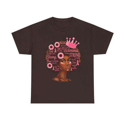 Breast Cancer Awareness Afro Queen T-Shirt