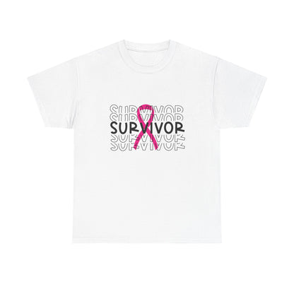 Survivor Pink Ribbon Tee — Breast Cancer Awareness Survivor T-Shirt