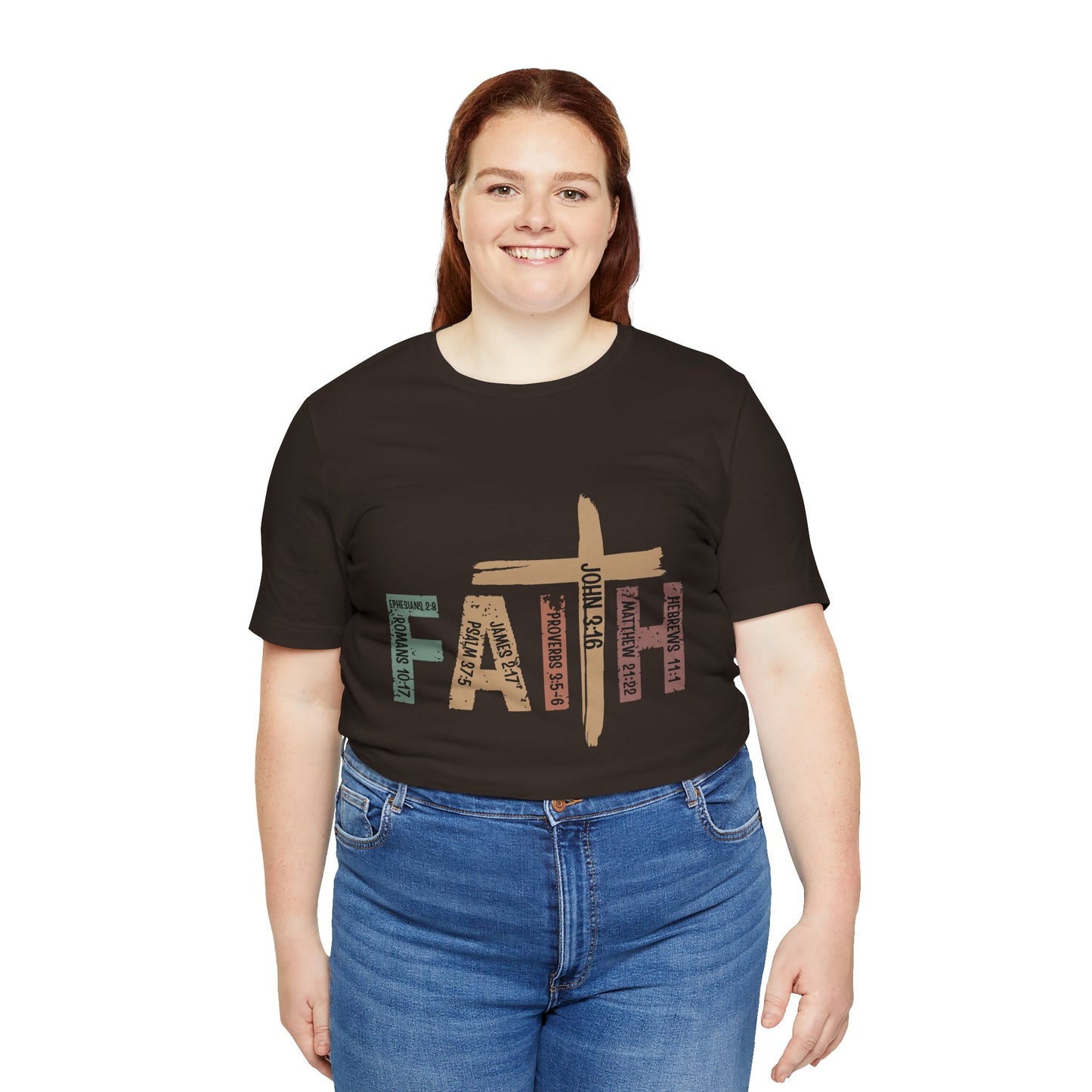 Faith Cross T‑Shirt — Rustic Christian Graphic Tee
