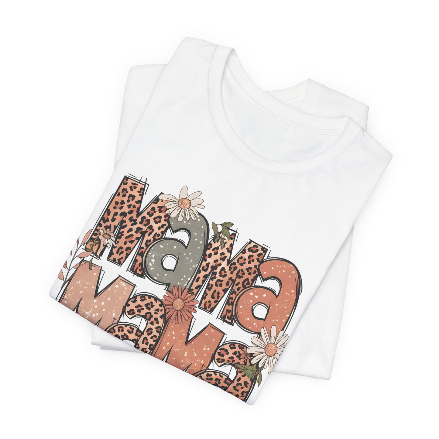 Mama Mama Mama Leopard Floral Tee — Retro Boho Mother's Day Shirt