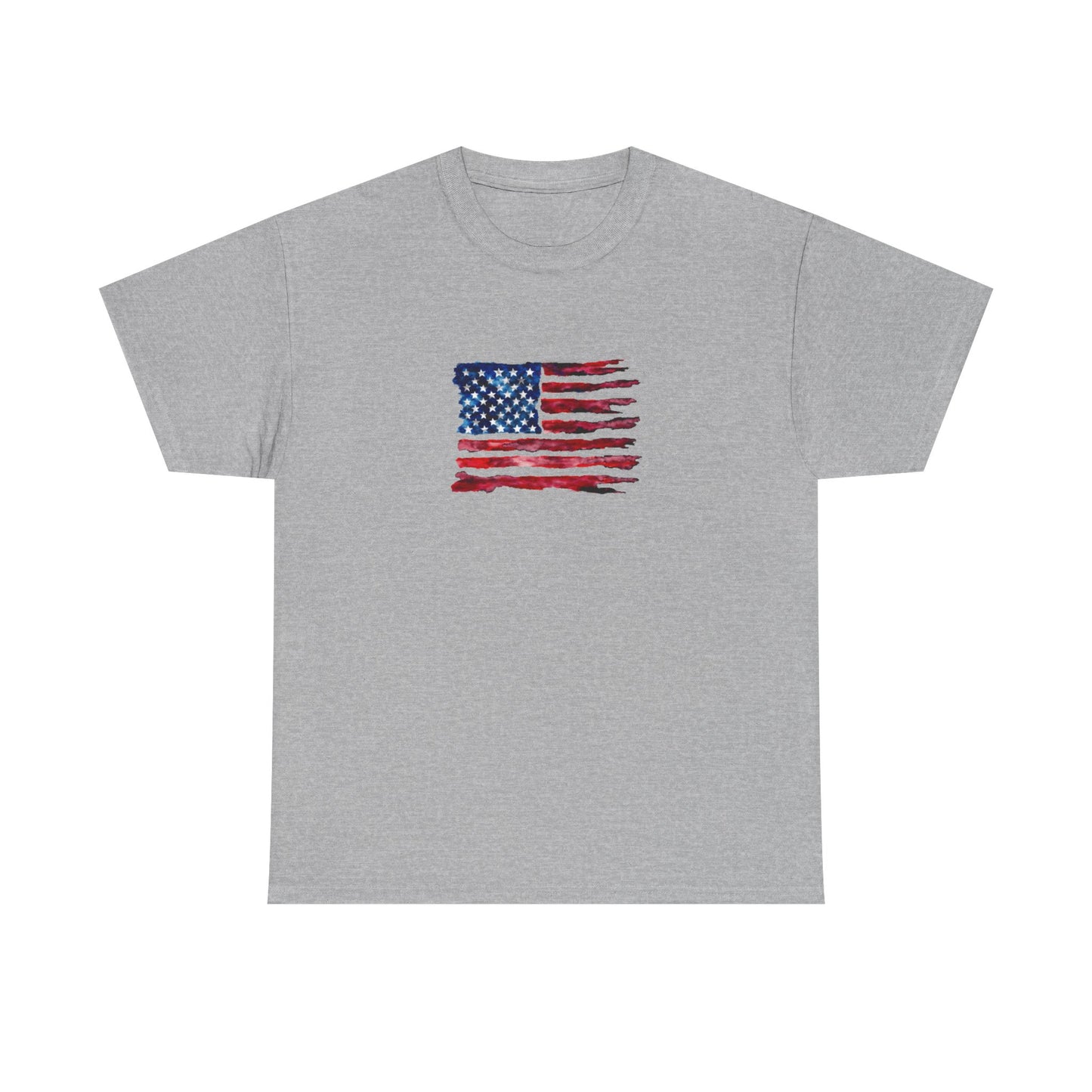 American Flag Watercolor Tee — Patriotic USA Shirt for 4th of July