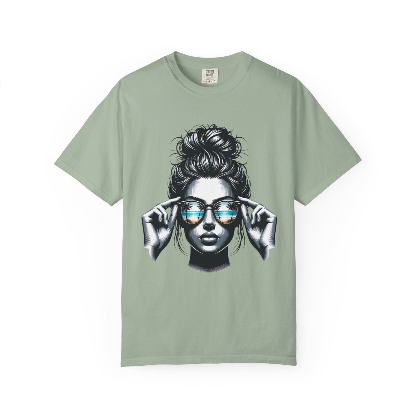 Messy Bun Cool Sunglasses Graphic T-Shirt