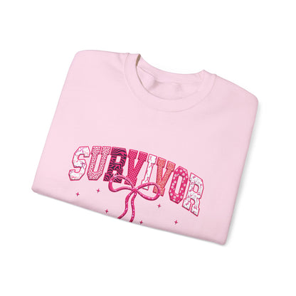 Survivor Pink Ribbon Crewneck Sweatshirt - Support & Empower