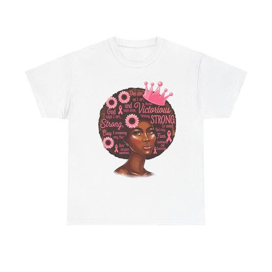 Breast Cancer Awareness Afro Queen T-Shirt