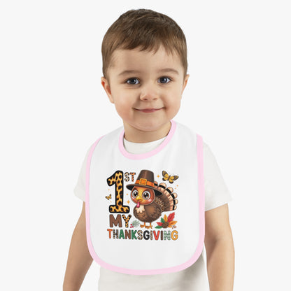 Thanksgiving Baby Bib - 1st My Thanksgiving Cute Turkey Design