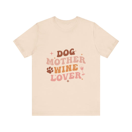 Dog Mother Wine Lover Jersey Tee