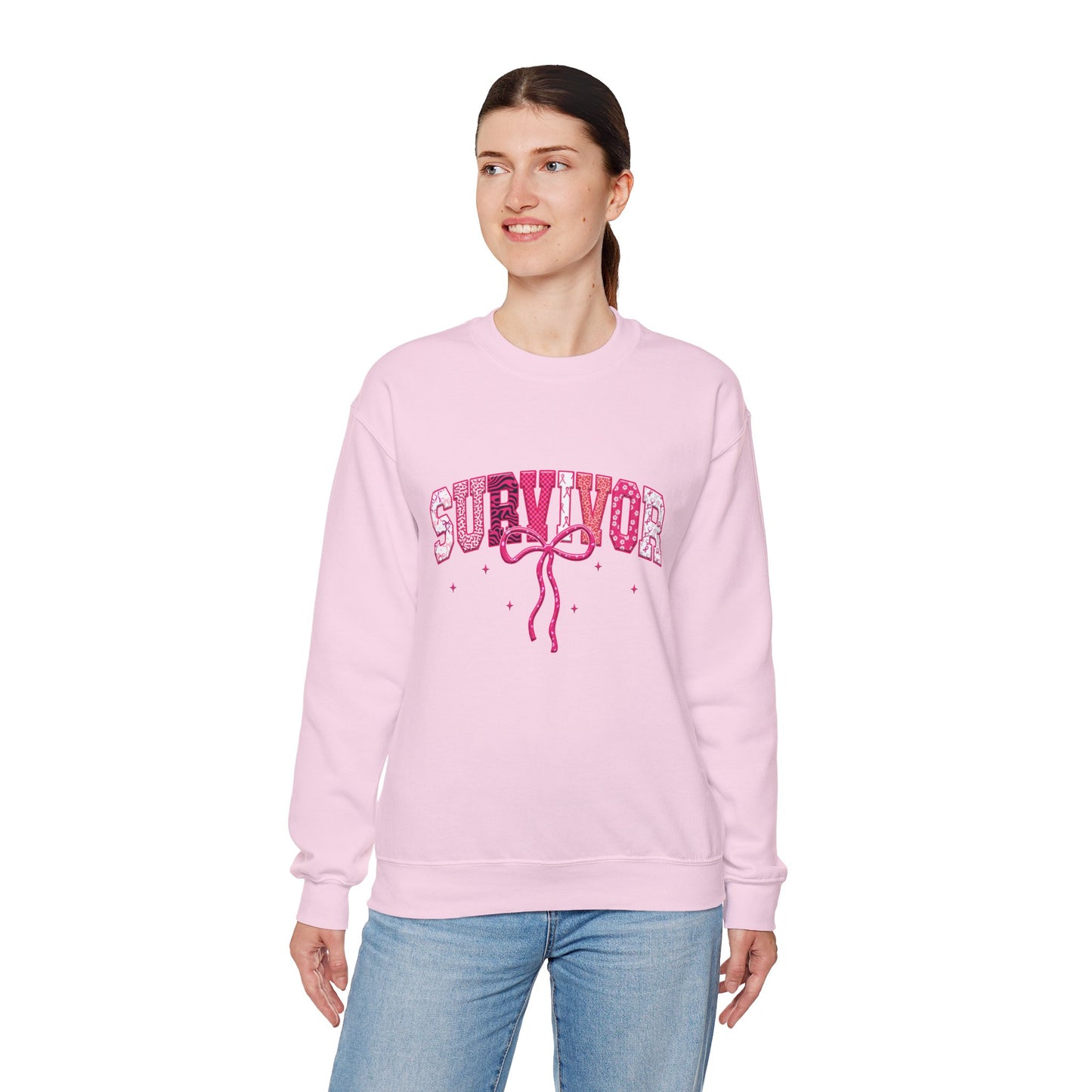 Survivor Pink Ribbon Crewneck Sweatshirt - Support & Empower