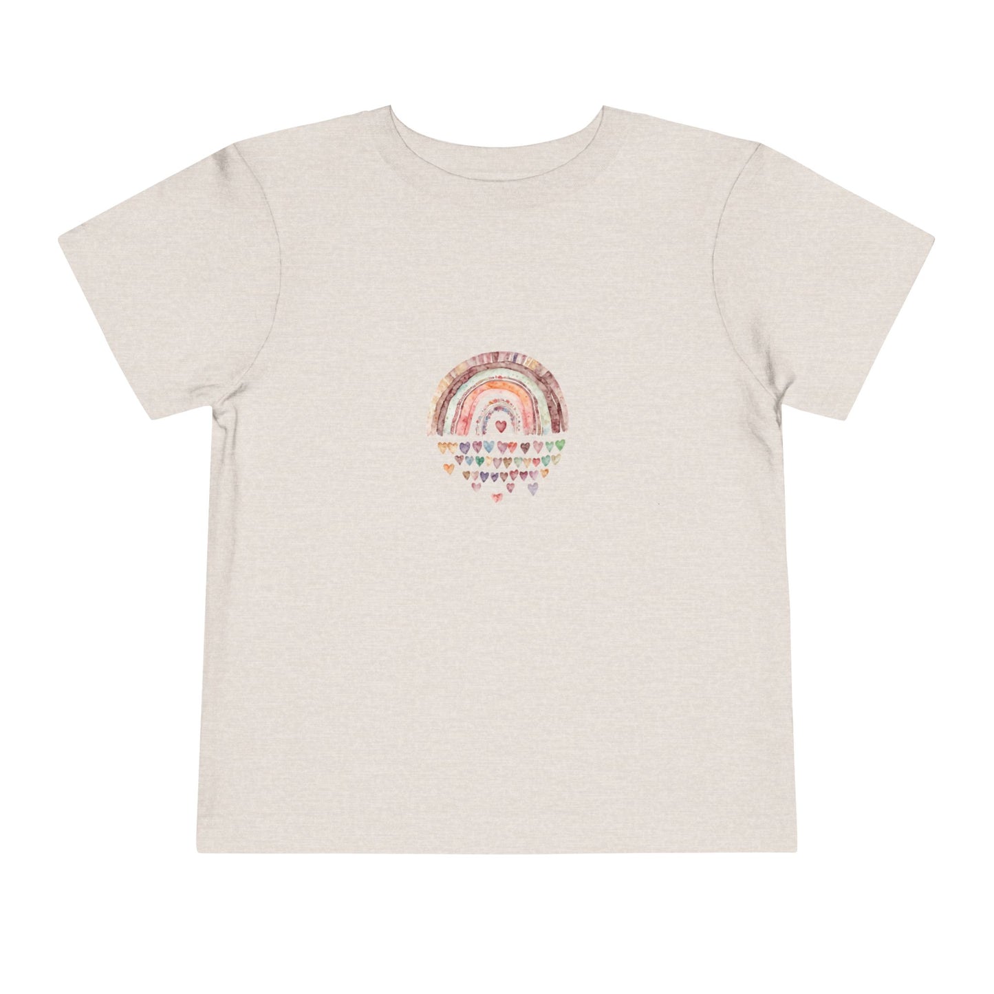Toddler Rainbow Hearts Tee — Cute Boho Rainbow Short Sleeve Shirt for Kids