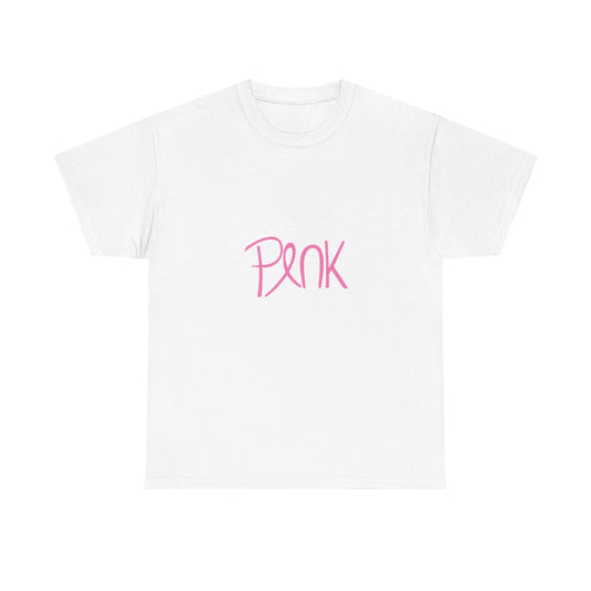 Pink Ribbon Script Tee — Breast Cancer Awareness Pink T-Shirt