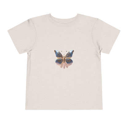 Toddler Butterfly Tee — Gold & Blue Watercolor Butterfly Kids Shirt