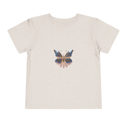 Toddler Butterfly Tee — Gold & Blue Watercolor Butterfly Kids Shirt