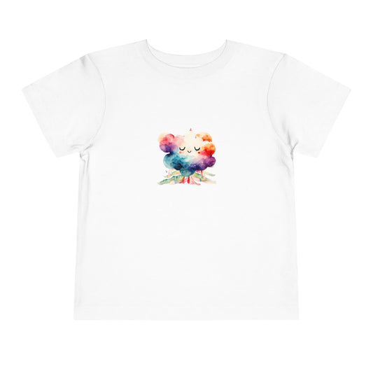 Watercolor Smiling Clouds Toddler Tee — Cute Kids Short Sleeve Shirt