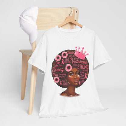 Breast Cancer Awareness Afro Queen T-Shirt