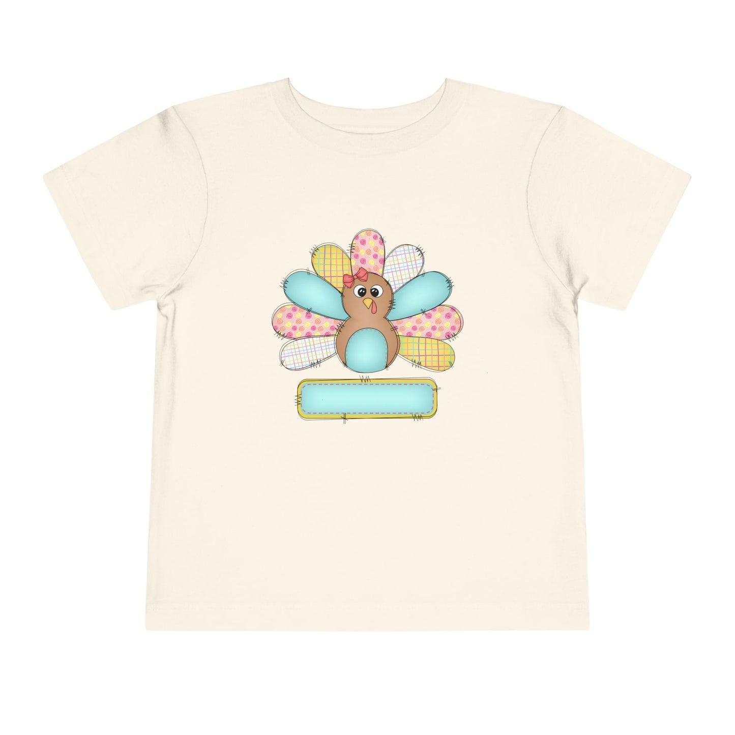 Personalized Toddler Tee — Cute Patchwork Turkey