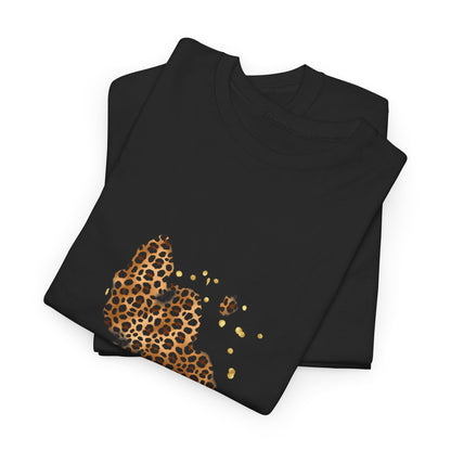 Leopard Print T‑Shirt — Small Chest Animal Print Tee