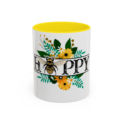 "Bee" Happy Accent Coffee Mug (11, 15oz)