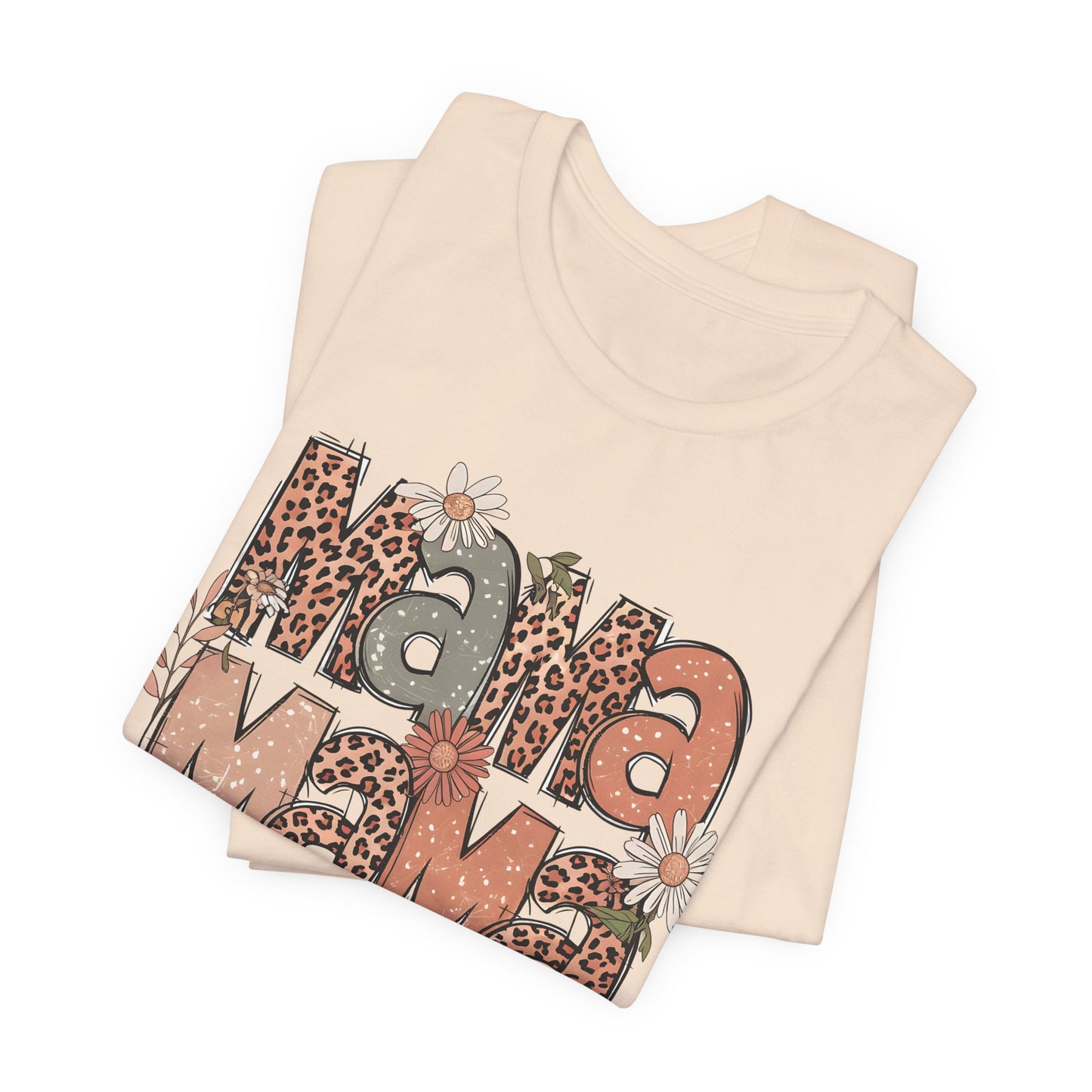 Mama Mama Mama Leopard Floral Tee — Retro Boho Mother's Day Shirt