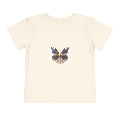 Toddler Butterfly Tee — Gold & Blue Watercolor Butterfly Kids Shirt