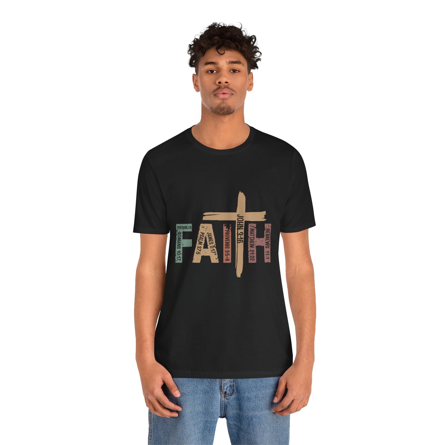 Faith Cross T‑Shirt — Rustic Christian Graphic Tee