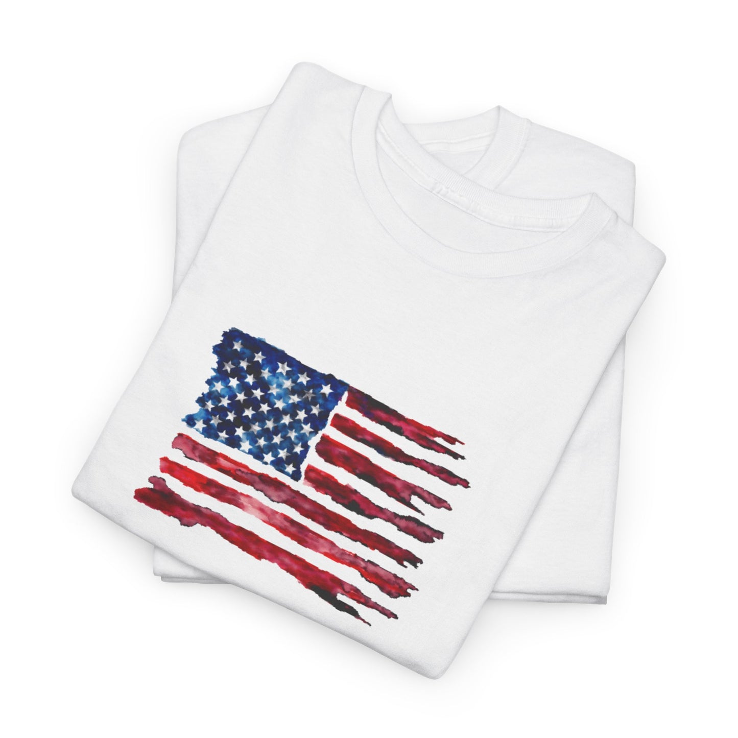 American Flag Watercolor Tee — Patriotic USA Shirt for 4th of July