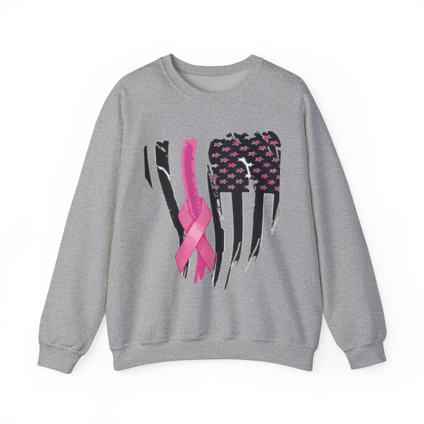 Breast Cancer Awareness Flag Crewneck Sweatshirt