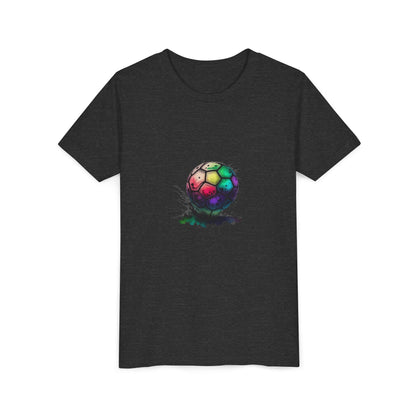 Youth Soccer Tee — Colorful Rainbow Ball Graphic