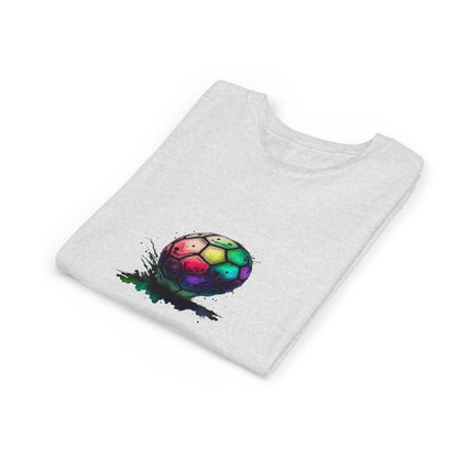 Youth Soccer Tee — Colorful Rainbow Ball Graphic
