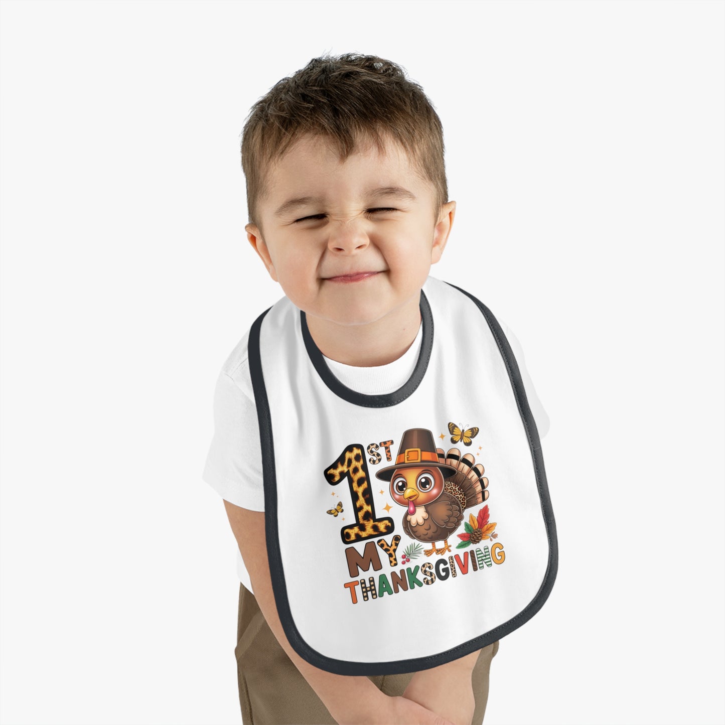 Thanksgiving Baby Bib - 1st My Thanksgiving Cute Turkey Design