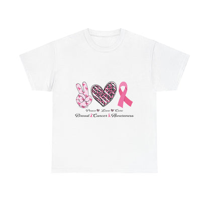 Breast Cancer Awareness Peace Love Hope T-Shirt