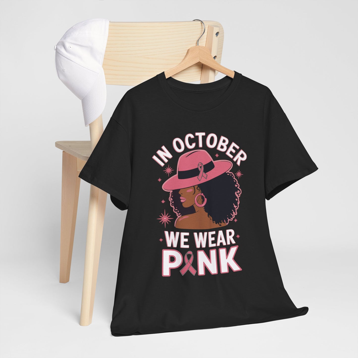 Breast Cancer Awareness Tee — "In October We Wear Pink" Graphic Shirt