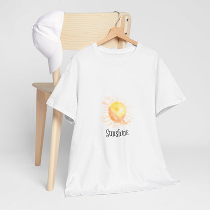 Sunshine Graphic Tee — Watercolor Sun "Sunshine" Casual T‑Shirt