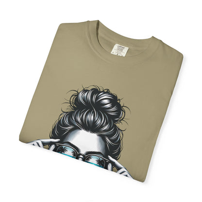 Messy Bun Cool Sunglasses Graphic T-Shirt