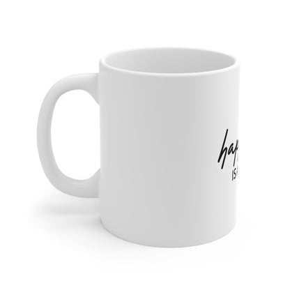 Happiness Is A Mood 11oz Ceramic Mug — Inspirational Coffee Cup
