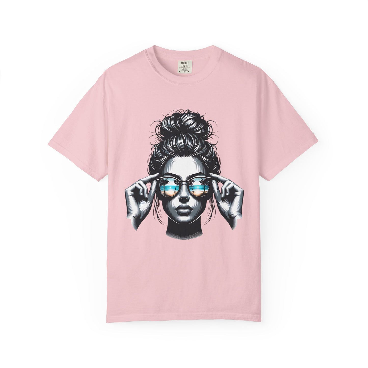 Messy Bun Cool Sunglasses Graphic T-Shirt