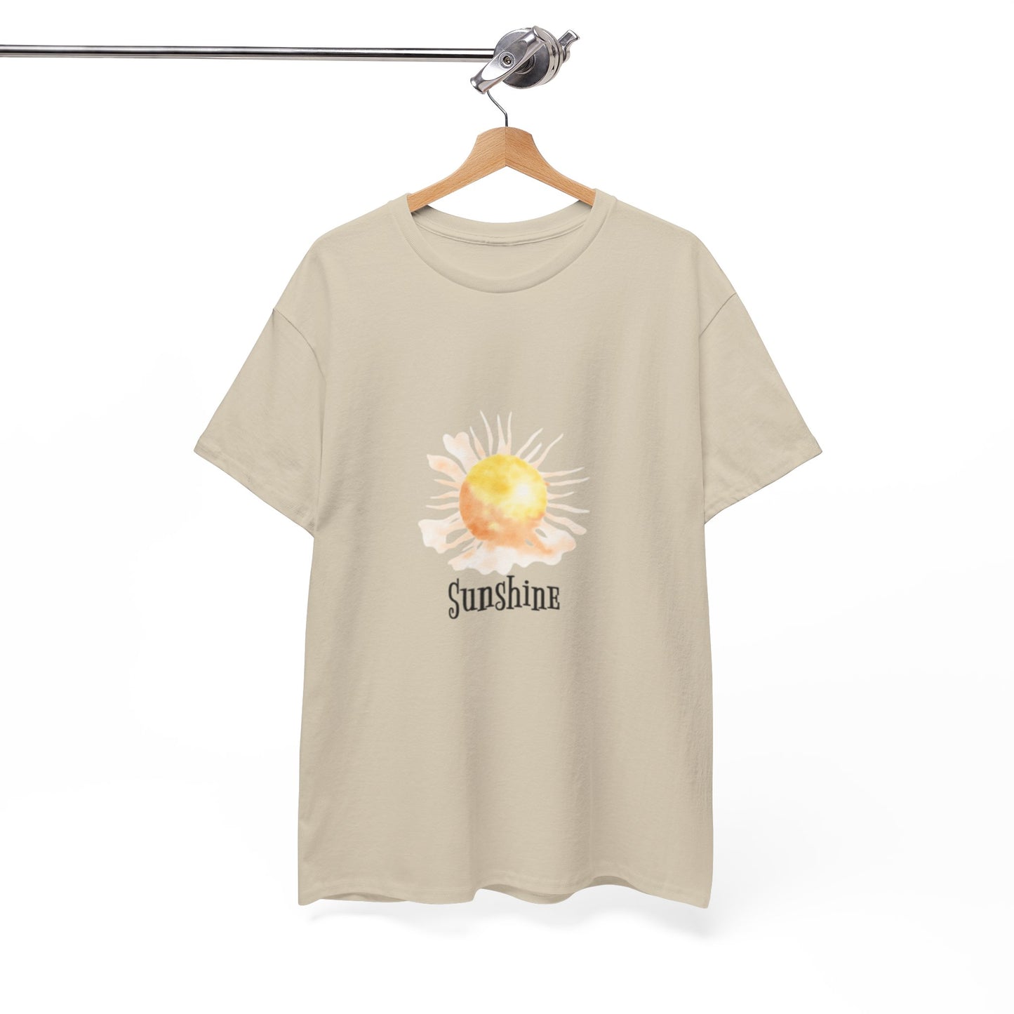 Sunshine Graphic Tee — Watercolor Sun "Sunshine" Casual T‑Shirt