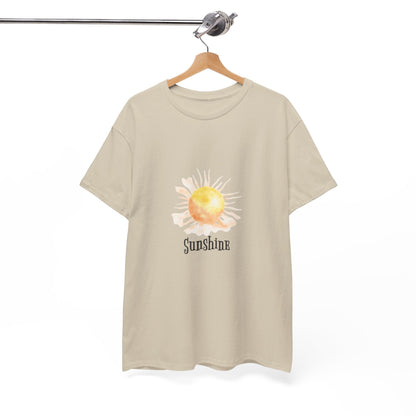 Sunshine Graphic Tee — Watercolor Sun "Sunshine" Casual T‑Shirt