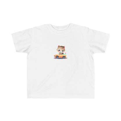 Toddler Tee — Cute Kitten Driving Toy Car Graphic Kids Shirt