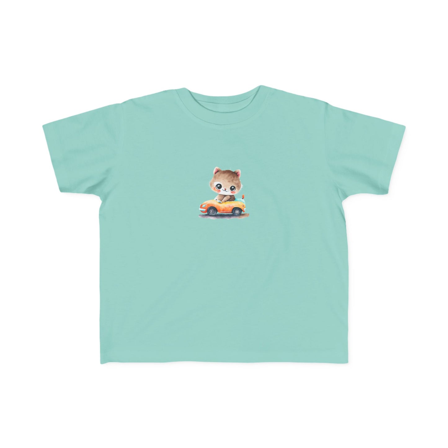 Toddler Tee — Cute Kitten Driving Toy Car Graphic Kids Shirt