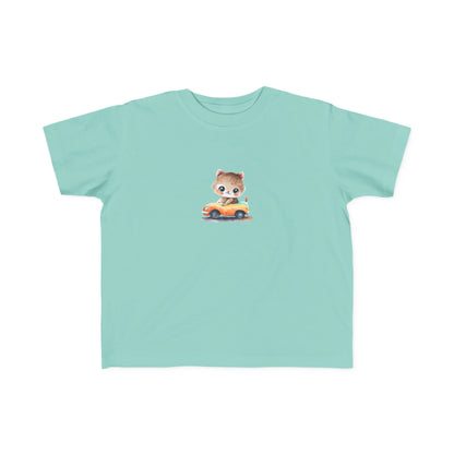 Toddler Tee — Cute Kitten Driving Toy Car Graphic Kids Shirt