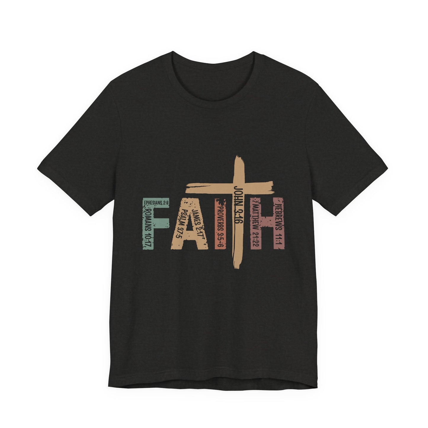 Faith Cross T‑Shirt — Rustic Christian Graphic Tee