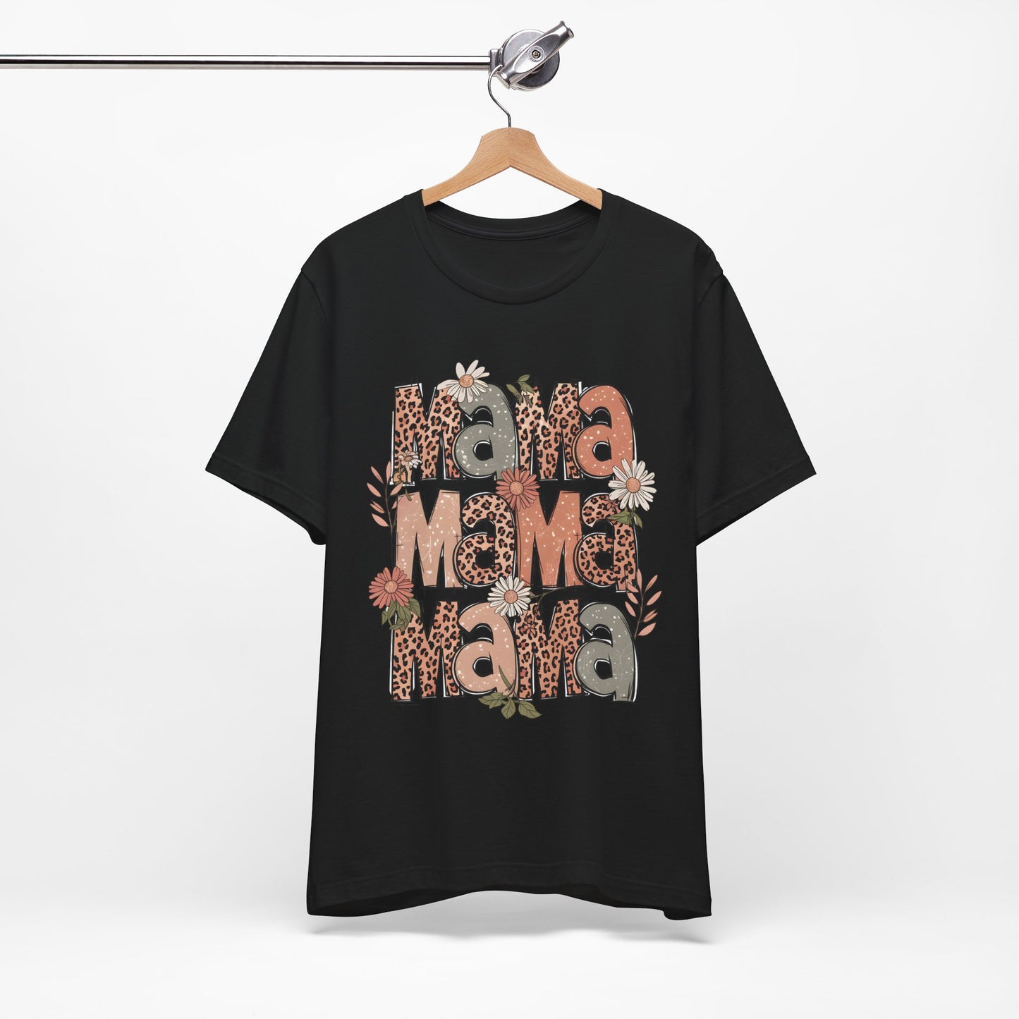 Mama Mama Mama Leopard Floral Tee — Retro Boho Mother's Day Shirt