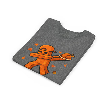 Dabbing Turkey Pixel Character Youth T‑Shirt