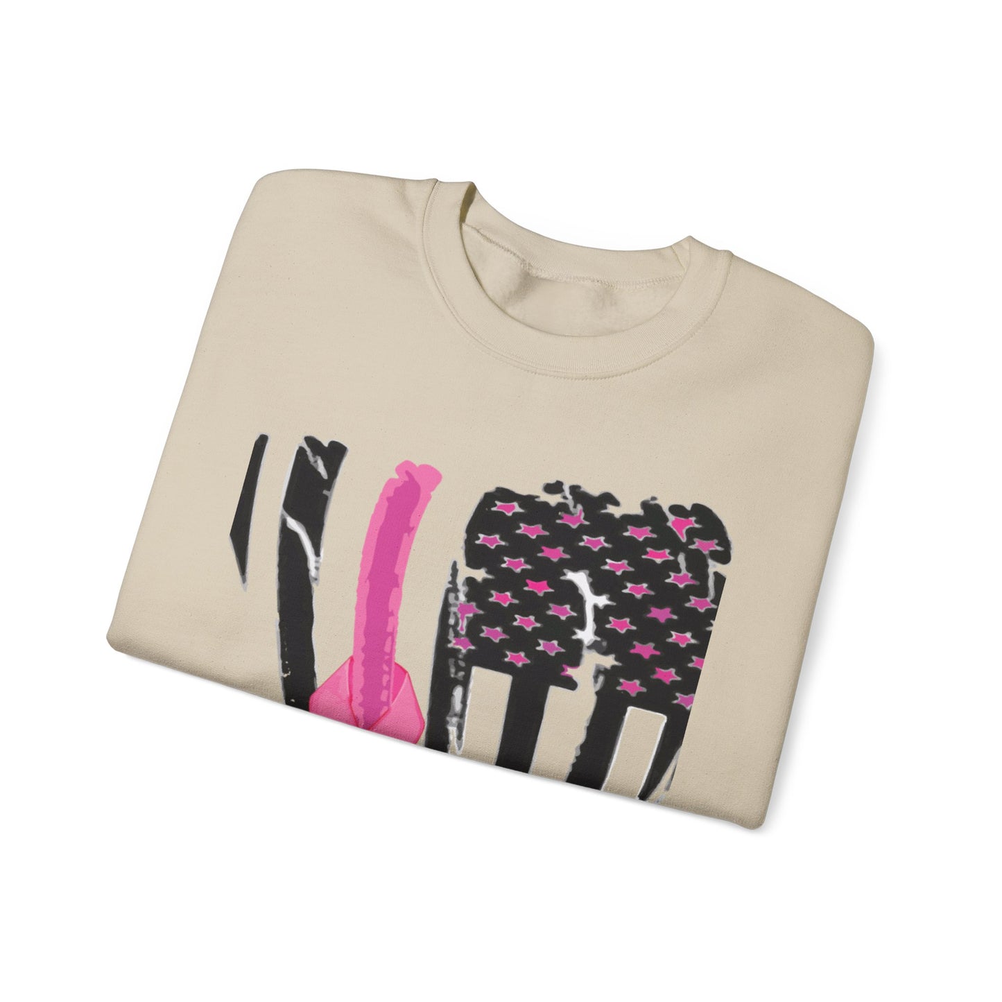 Breast Cancer Awareness Flag Crewneck Sweatshirt