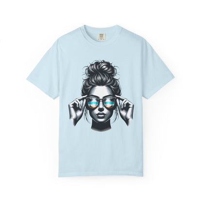 Messy Bun Cool Sunglasses Graphic T-Shirt