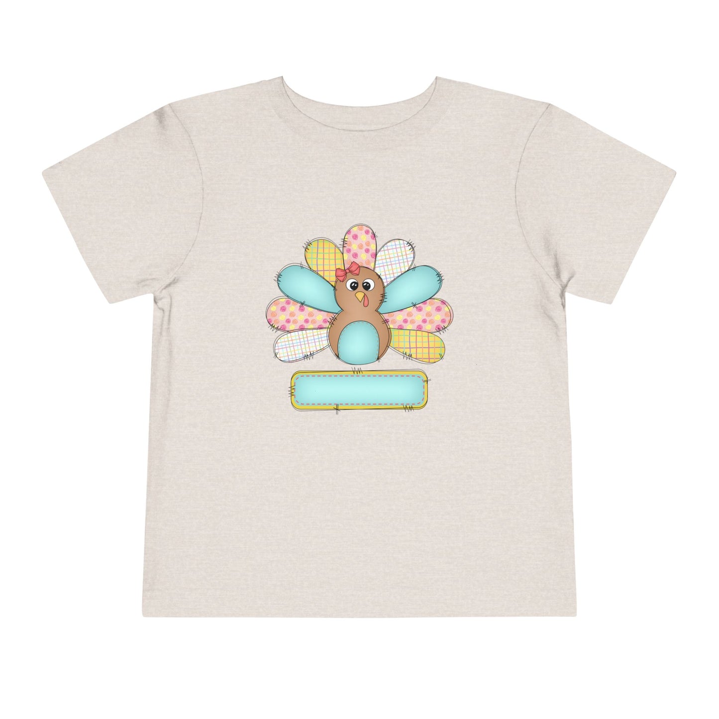 Personalized Toddler Tee — Cute Patchwork Turkey