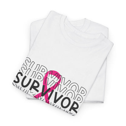 Survivor Pink Ribbon Tee — Breast Cancer Awareness Survivor T-Shirt